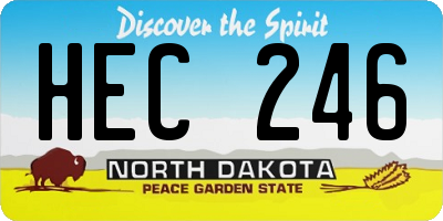 ND license plate HEC246