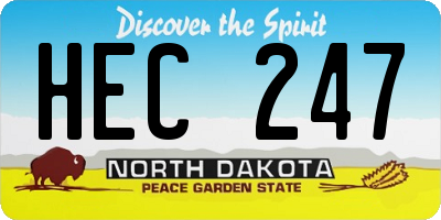 ND license plate HEC247
