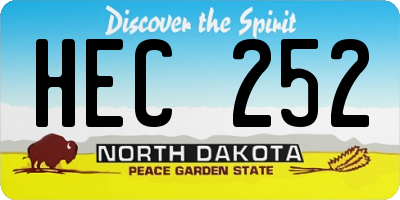 ND license plate HEC252