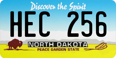 ND license plate HEC256