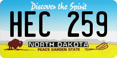 ND license plate HEC259