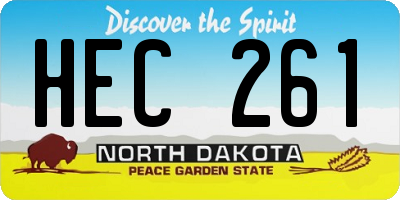 ND license plate HEC261