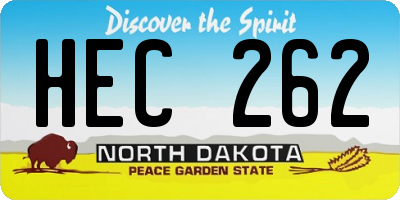 ND license plate HEC262