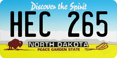 ND license plate HEC265