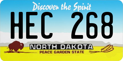 ND license plate HEC268