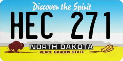 ND license plate HEC271