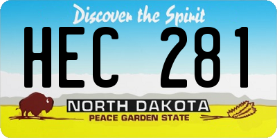 ND license plate HEC281