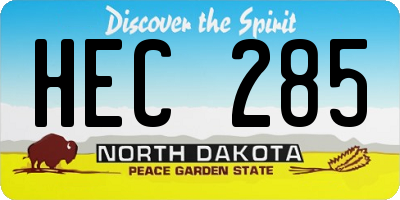 ND license plate HEC285