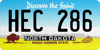 ND license plate HEC286
