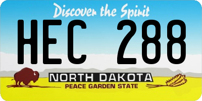 ND license plate HEC288
