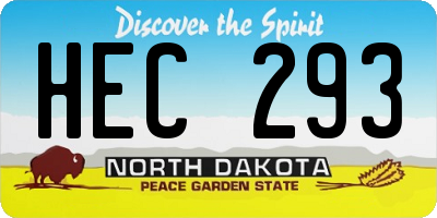 ND license plate HEC293
