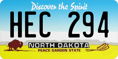 ND license plate HEC294