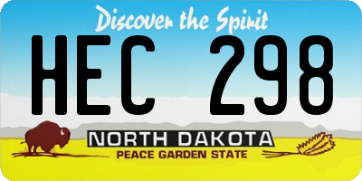ND license plate HEC298