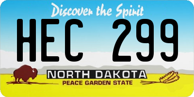 ND license plate HEC299