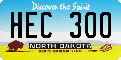 ND license plate HEC300