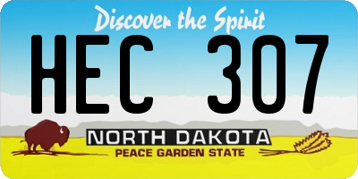 ND license plate HEC307