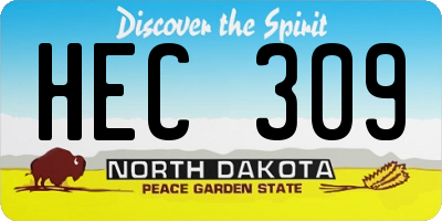 ND license plate HEC309