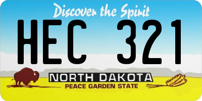 ND license plate HEC321