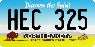 ND license plate HEC325
