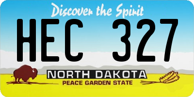 ND license plate HEC327
