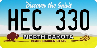 ND license plate HEC330