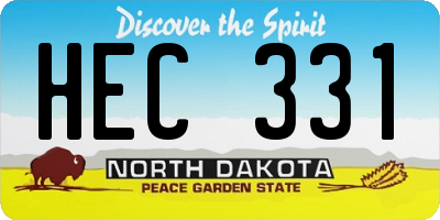ND license plate HEC331