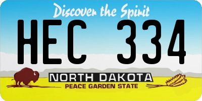 ND license plate HEC334