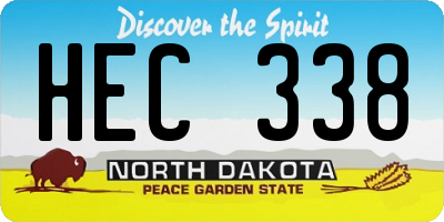ND license plate HEC338