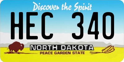 ND license plate HEC340