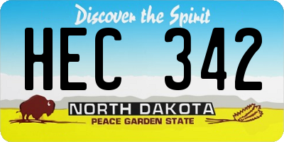 ND license plate HEC342