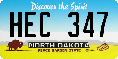 ND license plate HEC347