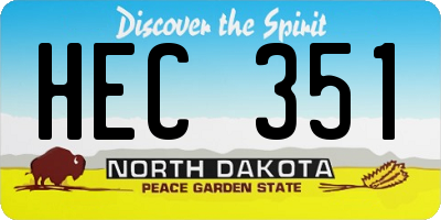 ND license plate HEC351