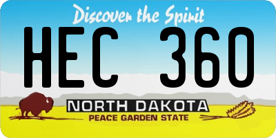 ND license plate HEC360