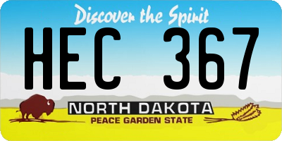 ND license plate HEC367