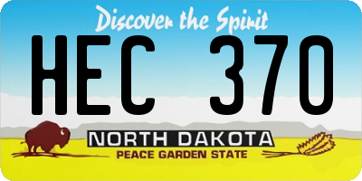ND license plate HEC370