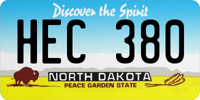 ND license plate HEC380