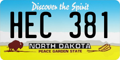ND license plate HEC381