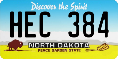 ND license plate HEC384