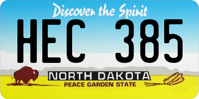 ND license plate HEC385