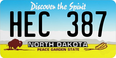 ND license plate HEC387