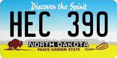ND license plate HEC390