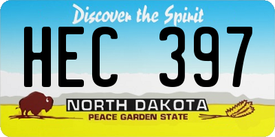 ND license plate HEC397