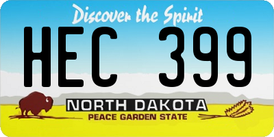 ND license plate HEC399