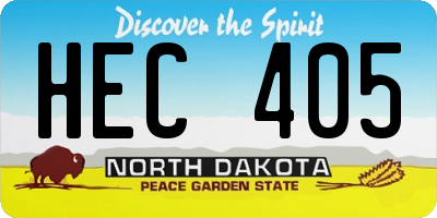 ND license plate HEC405