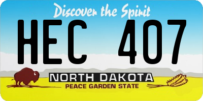ND license plate HEC407