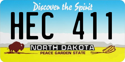 ND license plate HEC411