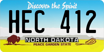 ND license plate HEC412