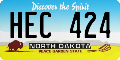 ND license plate HEC424