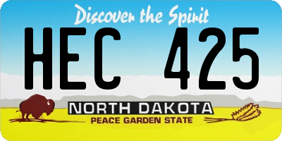 ND license plate HEC425
