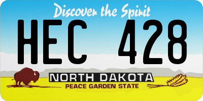ND license plate HEC428